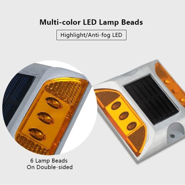 IP68 Waterproof Solar Powered Aluminum Solar Road Stud For Traffic Safety