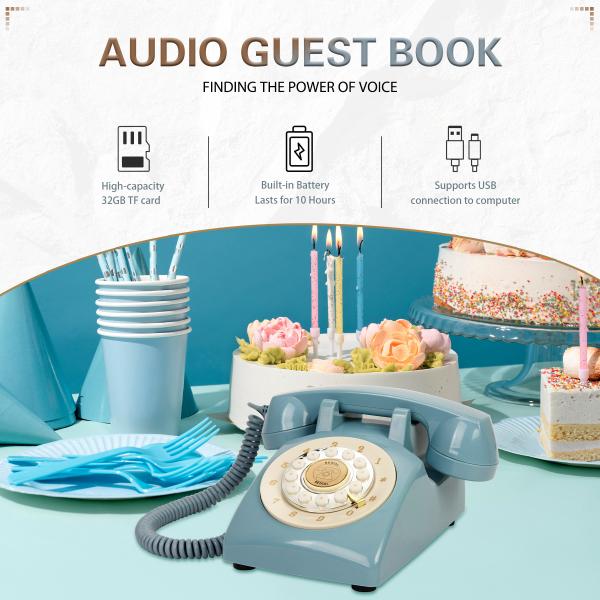 Áudio Duche de Noiva Livro de convidados Telefone Para Casamento Duche de Bebê Gravação clara