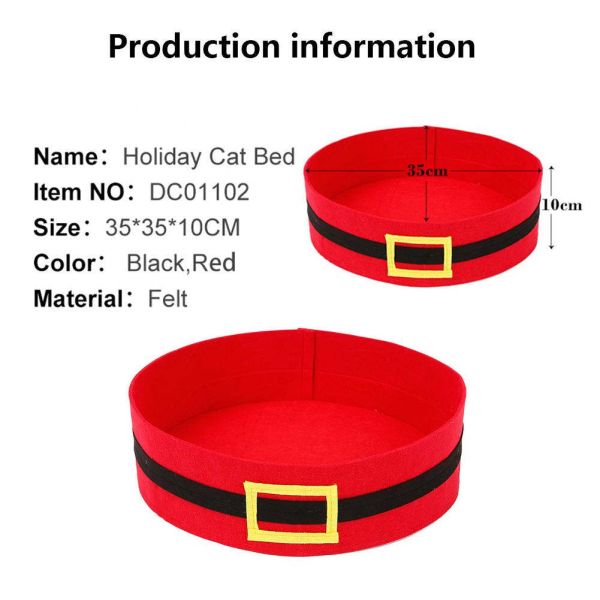 Christmas Decoration 3mm 35*10cm Wool Felt Pet Cave For Cat