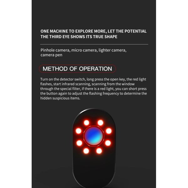 Hotel Anti Camera Protection Portable Wireless Infrared Detector with 70*38*12 Size