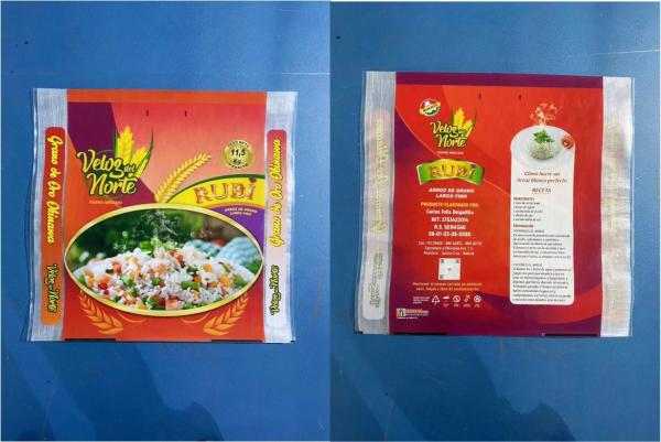 Customized print glossy bopp laminated pp woven sack bags for rice flour seed feed chemical fertilizer