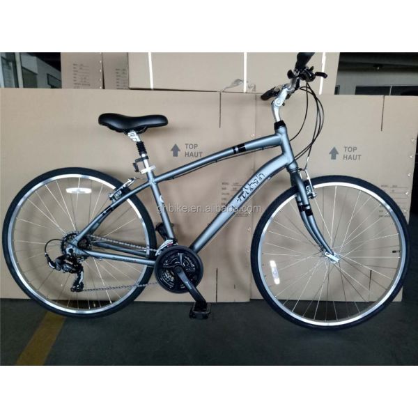 Customize Aluminum Frame 21S Women's Urban Bike Fitness Bikes Hybrid Bicycle for Adult