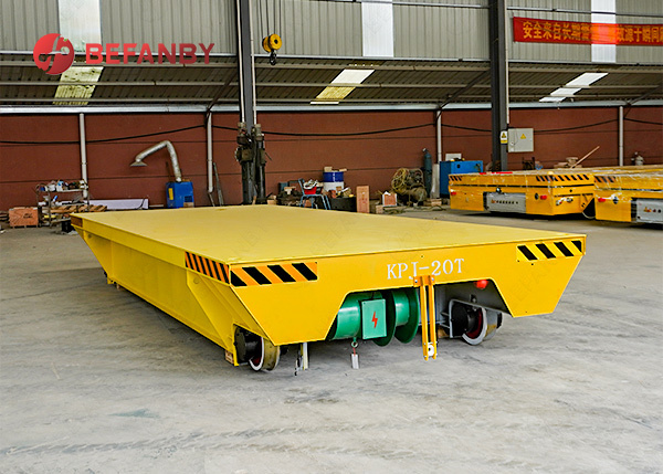 Auto Precast Concrete Floor Industrial Trolley Cart , 1-500 Tons Turning Battery trackless Transfer Trolley