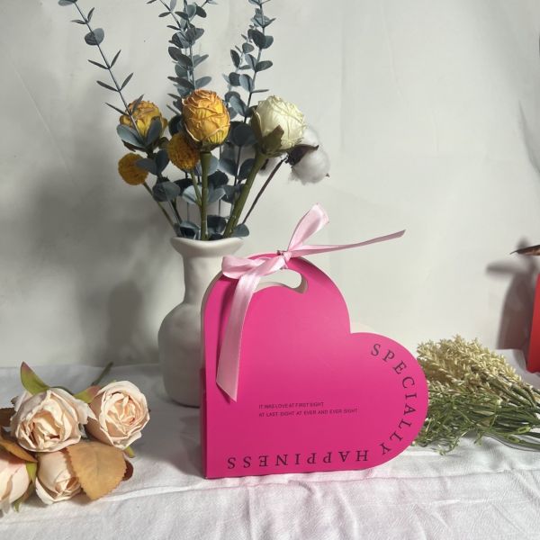 Romantic Heart Gift Box with Love Poem and Velvet Ribbon