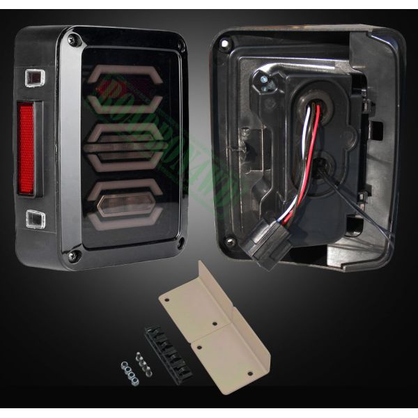 Jeep Wrangler JK 07+ LED Tail Lights Rear Brake Reverse Turn Signal Tail Lamps Clear Lens Fits for Jeep JK