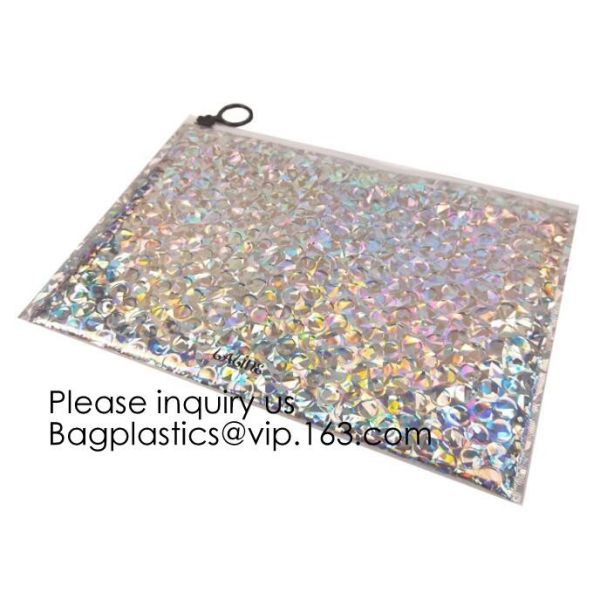Colored PVC Film Bubble Bag/Special PVC k Bubble Bag/New Material Bubble Mailer With Zipper, bagease, bagplastics