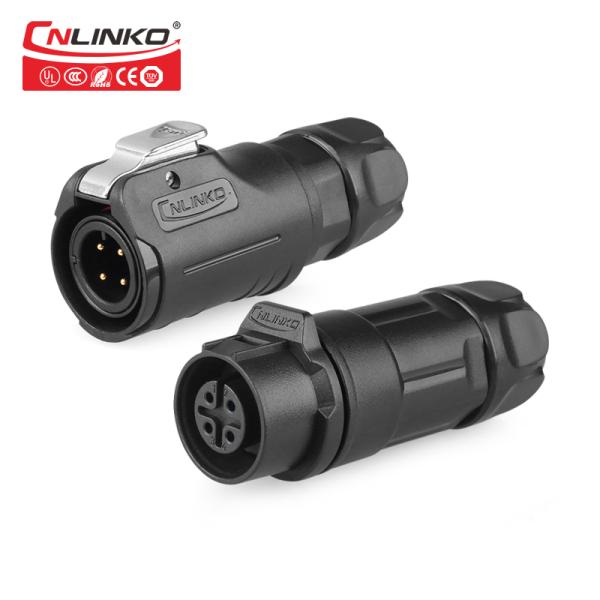 IP68 Waterproof Circular Outside  Female Plug  M12  LP 4 Pin Power Connector