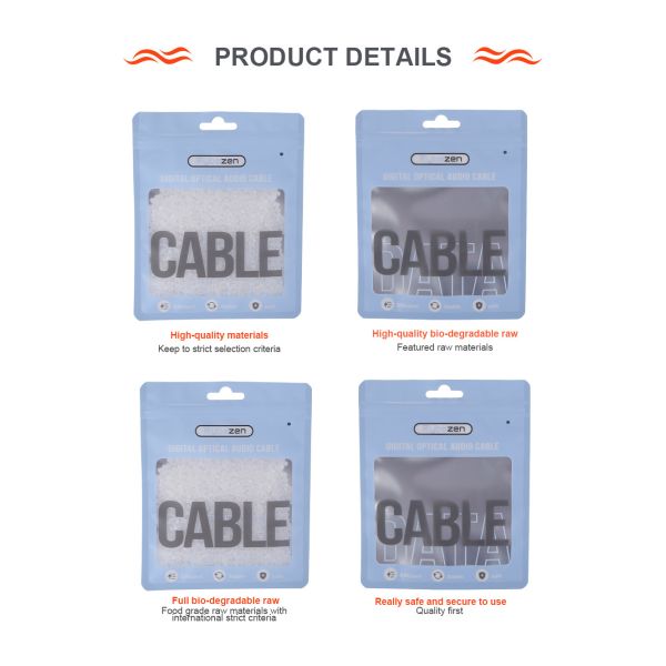 7.87x6.30 inch Paper Plastic Composite Bag Electronic Product Three Side Sealing Bag