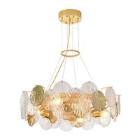 Iluminação moderna luxuosa da sala de visitas do diodo emissor de luz Crystal Chandelier Iron Glass Gold