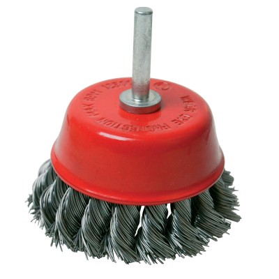 3 Inch Knotted Wire Cup Brush with 6mm Shank for Paint Removal