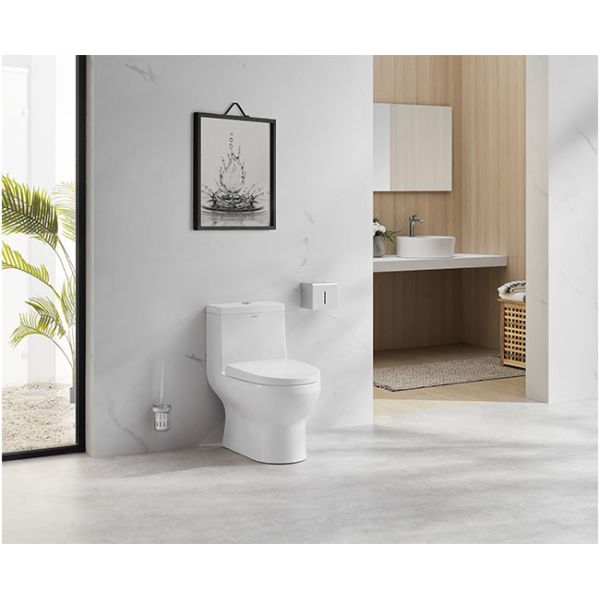 One Piece Ceramic Toilet Set 685×370×725mm Siphonic Flushing