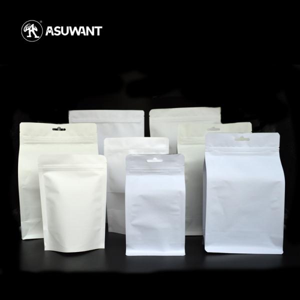 Smell Proof Kraft Paper Zipper Bags Aluminum Foil Biodegradable Stand Up Pouch