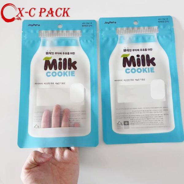 Sac d'emballage pour aliments pour animaux de compagnie en feuille d'aluminium résistante à l'humidité, scellé sur trois côtés, réutilisable, avec fermeture éclair, impression numérique, sac pour friandises pour chiens