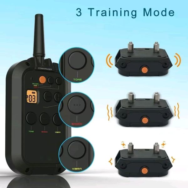 Professional Multifunctional Waterproof IPX7 Nylon Fashion Dog Training Equipment 900 Meters Remote Control Rechargeable Barking