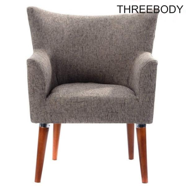 Commercial Modern Hotel Furniture Comfortable Coffee Shop Lounge Chair Wooden Leg