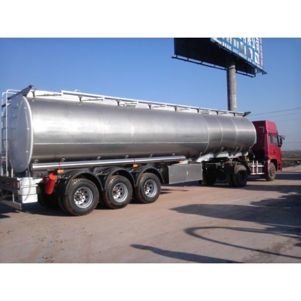 Stainless Steel 30 Tons Fuel Tank Trailer Tri-Axle 35000L 35M3 Fuel Oil Transport Tank Semi trailer