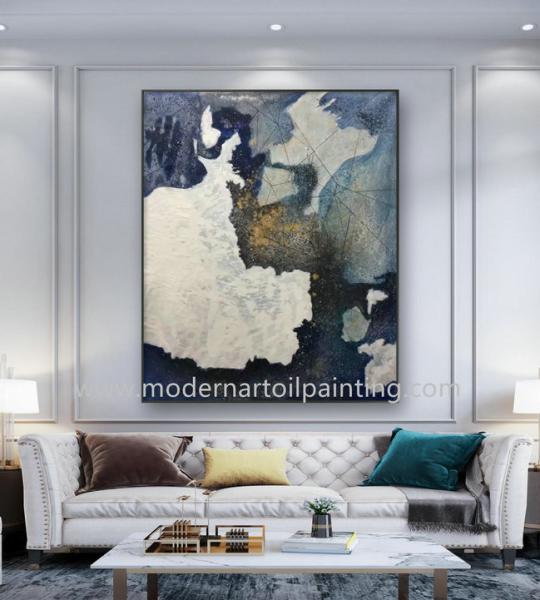 OEM Acrylic Modern Abstract Art Canvas Paintings 5cm For Bedroom
