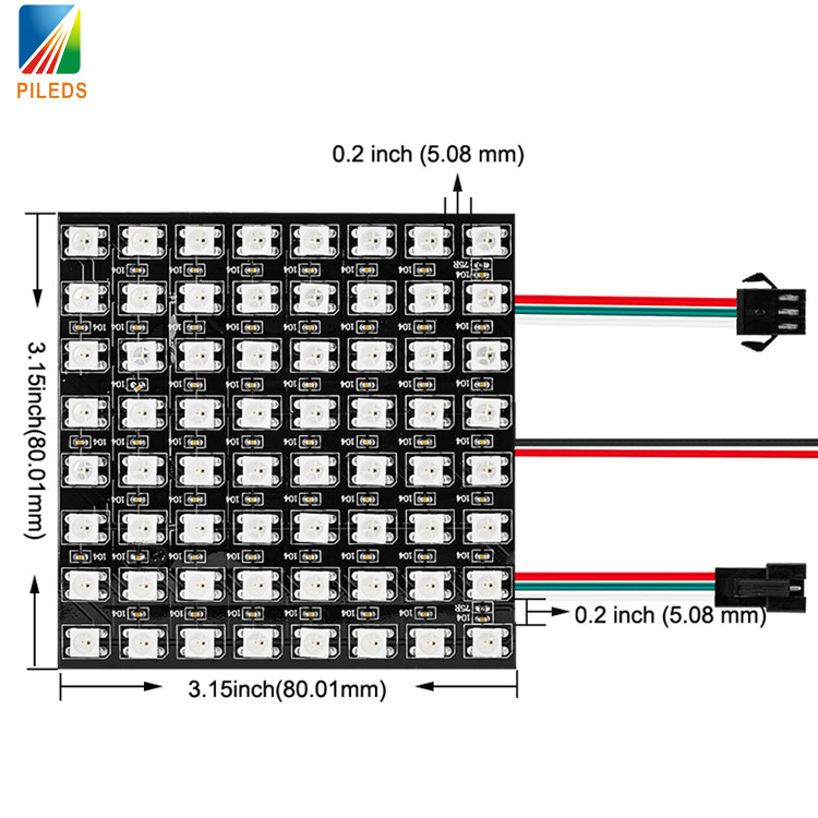 8x8 RGB LED матричные панели, LED пиксельный экран APA102C WS2812B SK6812