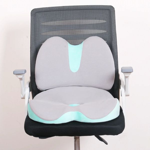 2 in 1 Memory Foam Seat Cushion with Back Support Cushion 35.2X41X9.5cm / 38.6x27x10cm