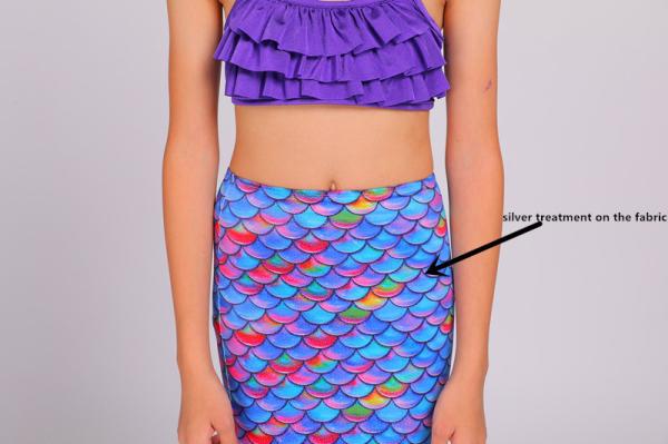 Rainbow Mermaid Swim Tails For Toddlers Ruffles Princess Designed Bikini Top