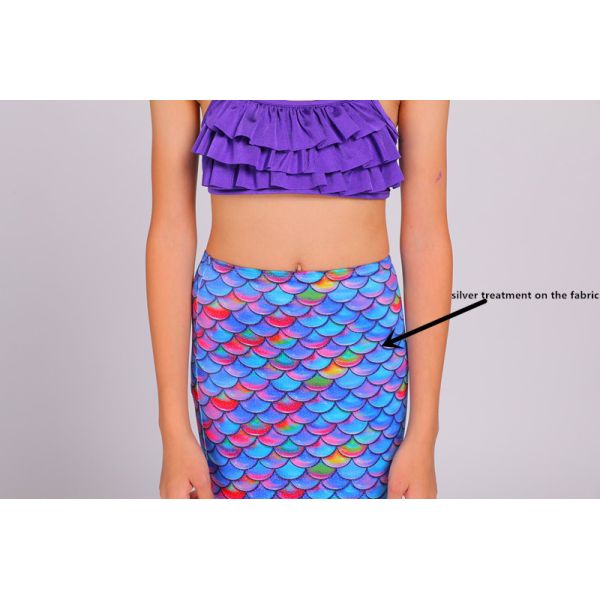 Rainbow Mermaid Swim Tails For Toddlers Ruffles Princess Designed Bikini Top