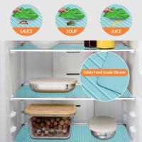 Reutilizables Silicona Refrigerador Revestidores Lavable, Antiderrapante Refrigerador estantes de alfombras para la organización de la cocina, a prueba de agua y protectores de estantes a prueba de aceite para armarios, cajones y estanterías de vidrio