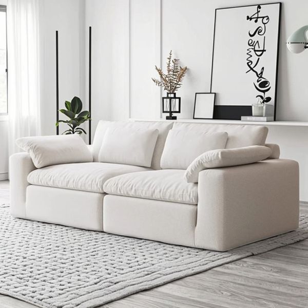 Modern Rectangle Comfortable High-Density Sponge Fabric Double Seat Sofa Cushion Bench Customizable Eco-Friendly Villa Sectional