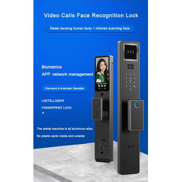 Smart Face Recognition Door Lock with Fingerprint, App Control & Multi-Access Unlock