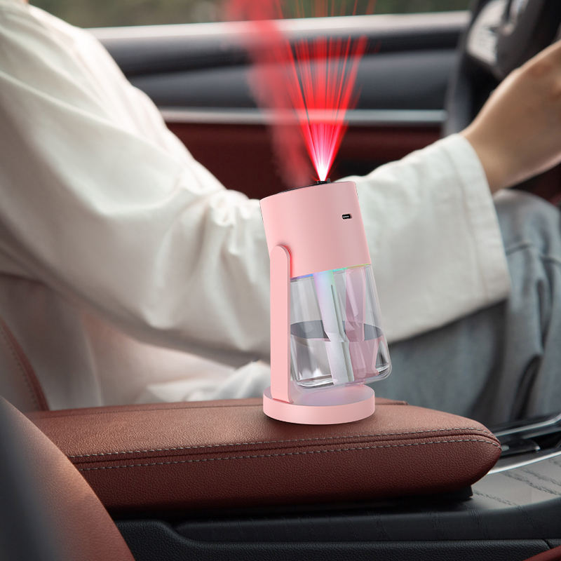 Factory Customized Logo Ultrasonic Mist Mini Portable USB Led Night Light Starry Projector Air Humidifiers for Car