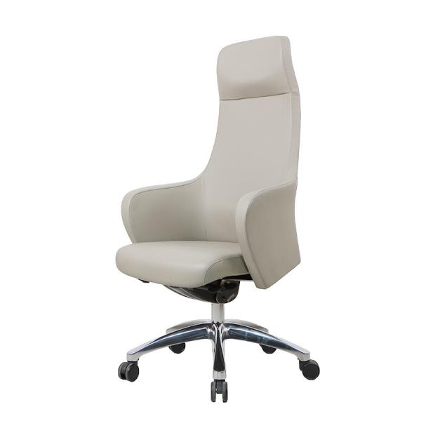Base de alumínio de couro traseira do raio ergonômico do executivo 350mm da cadeira do escritório domiciliário