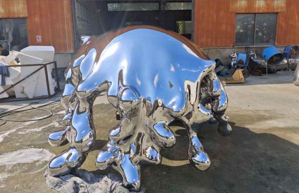 Public Art Stainless Steel Sculpture , Outdoor Metal Garden Statues Sculptures