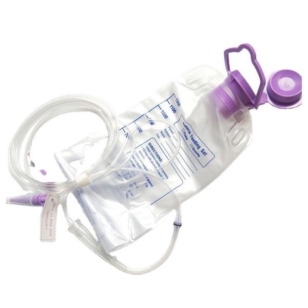 Medical Single Use Consumable Enteral Feeding Bag Pump / Gravity Set 600Ml