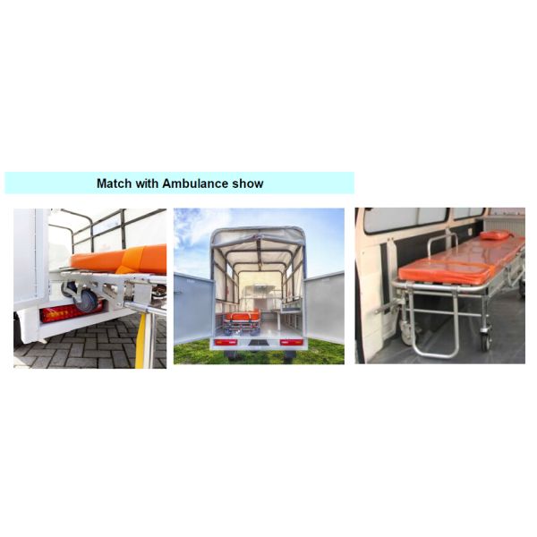 Hospital Emergency Ambulance Stretcher Trolley Aluminum Alloy Automatic Loading Stretcher