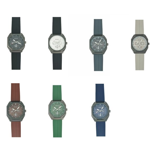 Мужские роскошные часы водонепроницаемые светящиеся автоматические лунные даты силиконовые свободные часы кварцевые мужские