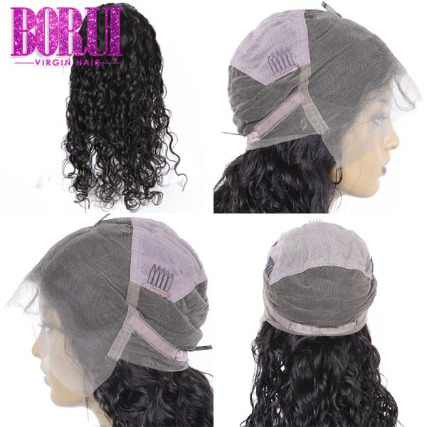 Волна 350g двойного утка естественная вполне шнурует человеческие парики