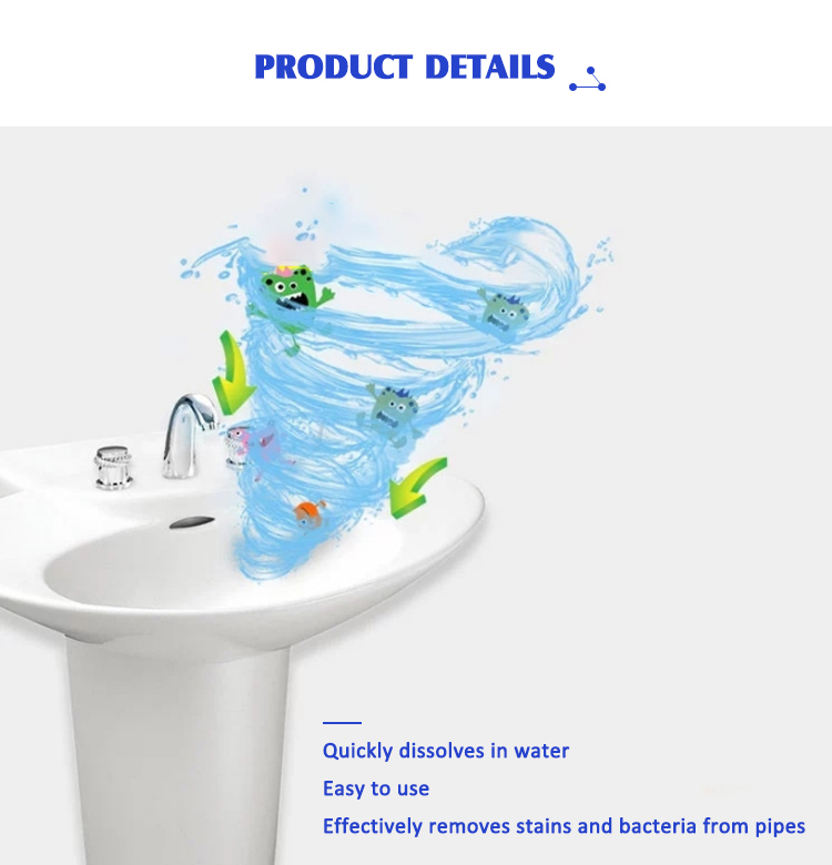 Алкалический растворяющий Bathroom стекает порошок 57*57*120mm консервооткрывателя Unblocker