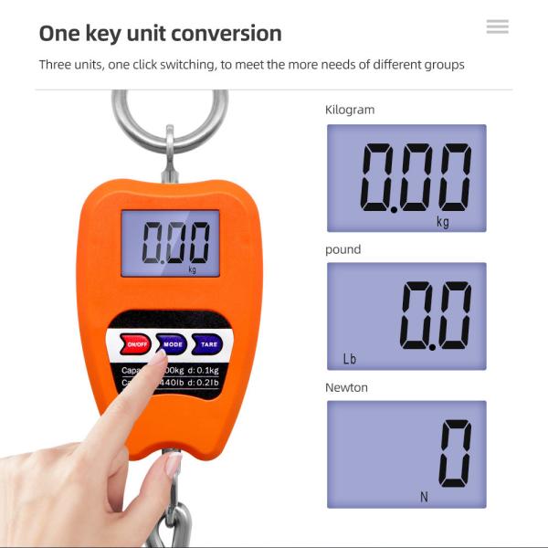 OEM personnalisable 200 kg Capacité lourde en acier inoxydable balances à crochet suspendu Balance personnelle numérique intelligente
