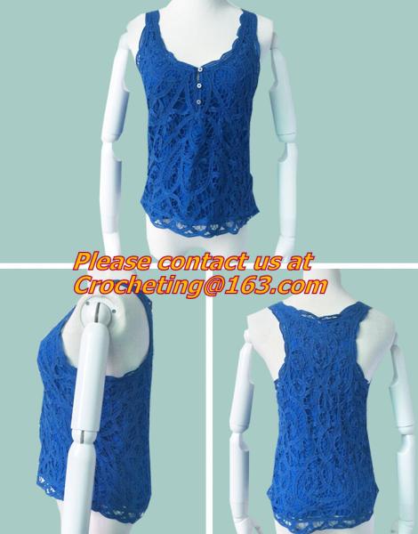 Knitted, Crocheted, Tassel, Women Floral, Crochet Sleeveless Vest Tank Top Tunic Shirt