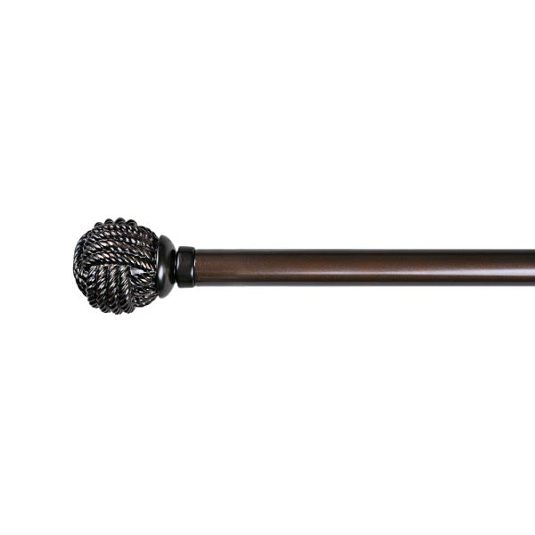Coffee Classic Light Luxury Curtain Plain Rod 0.5MM With Aluminum Finial