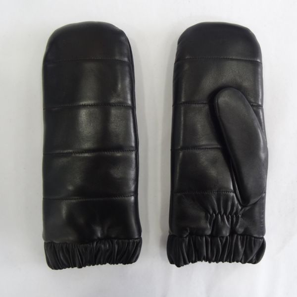 Original hot sale black warm sheepskin leather mitten gloves in winter