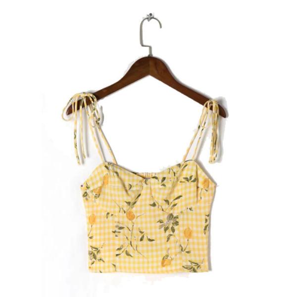 A flor quebrada pequena das camisetas de alças sem mangas das mulheres de Euramerican do verão Condole a correia