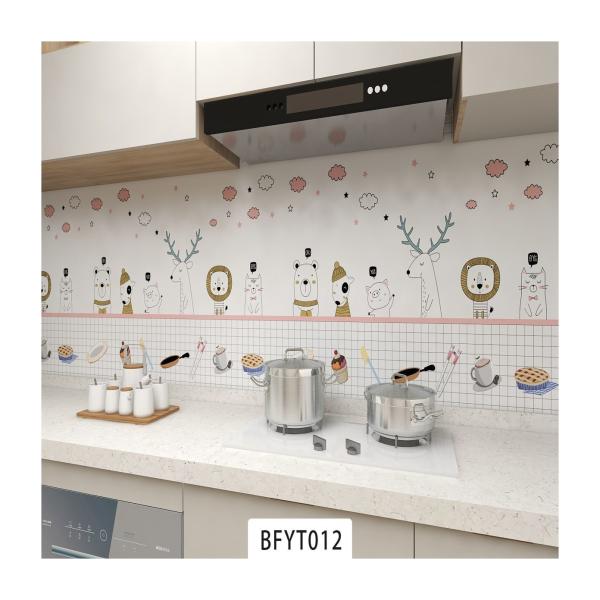 Modern Design Self-Adhesive Aluminum Foil Wallpaper for Kitchen Waterproof and Smoke Proof Wall Beautification