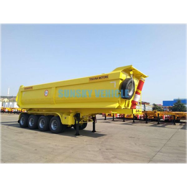4 Axle 50 Tons Heavy Duty Tipper Trailer Spring Suspension
