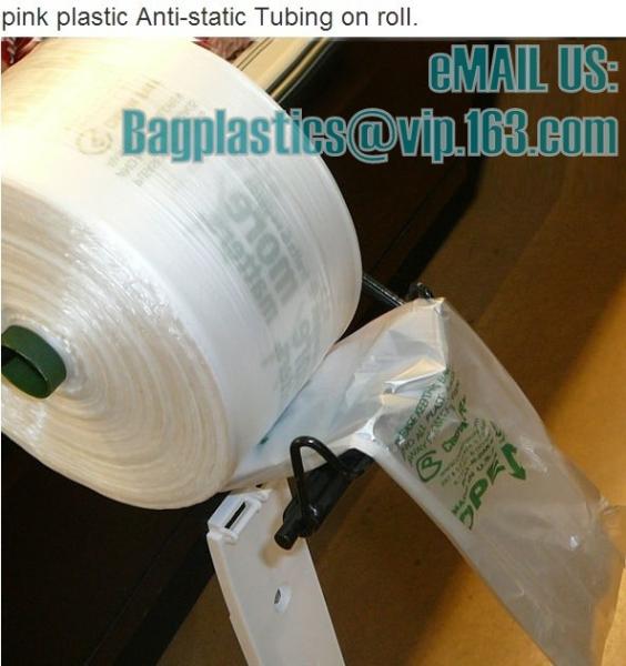 Red Clear Blue Pink Green 6 Mil Anti-Static Poly Tubing, Printed Poly Tubing, poly tubing