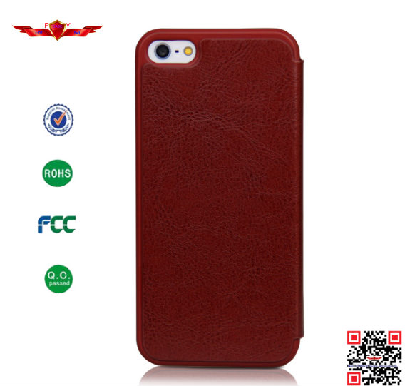 New High Quality Colorful PU Flip Case For Iphone 5S With Stander 100% Perfect Fit