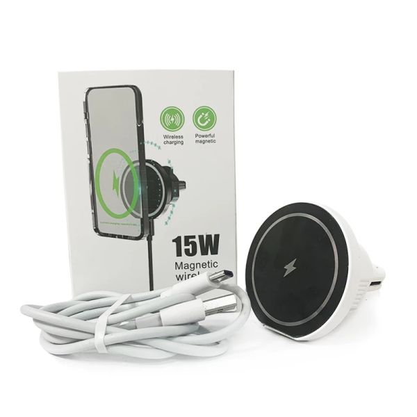Car Vent 15w Magnetic Wireless Charger Magsafe Stand Automatic Clamping