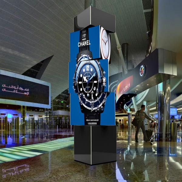 New Production 360 degree spinning Rotate P5 LED Airport Display Board