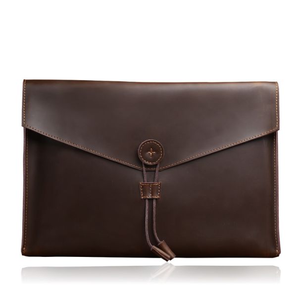 Direct-from-Factory PU Leather Business Briefcase A4-Paper-Size Large Capacity Document Office Bag Briefcase LOGO Available