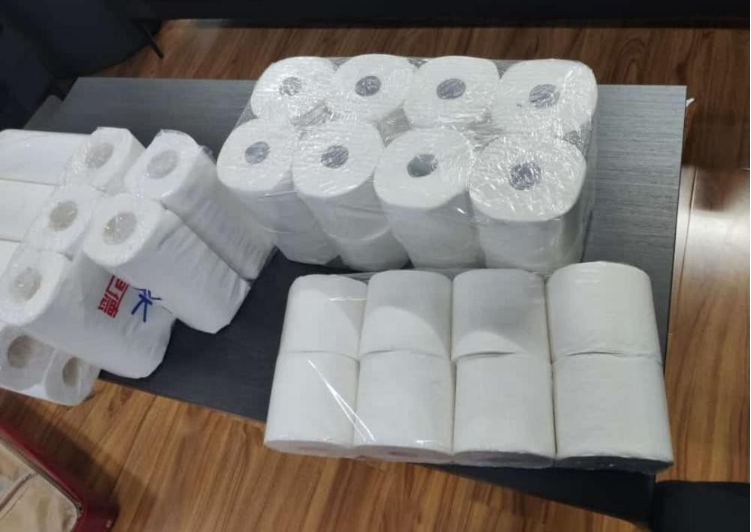 F-T8 500L/ Min Tissue Paper Wrapping Machine 5 Lanes LDPE 160 Packs / Min