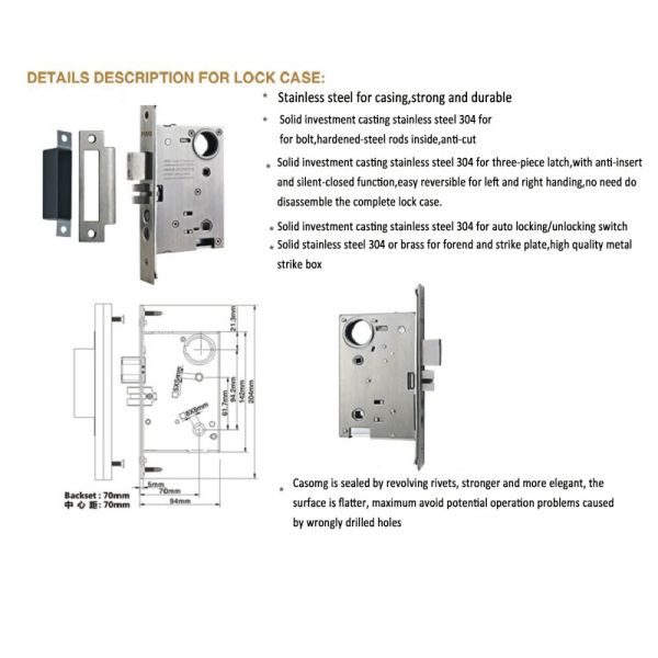 Внутренние современные дверные ручки Сатин Никель Американский стандартный цилиндр